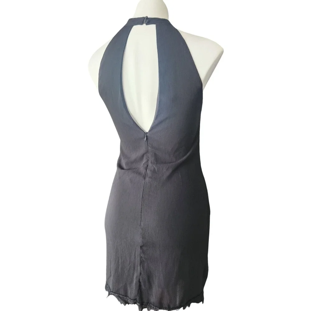 Halter top black mini dress‎ size XS lace design